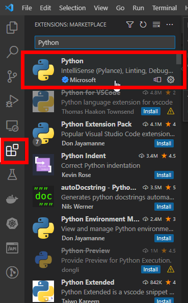 rozšíření Python
